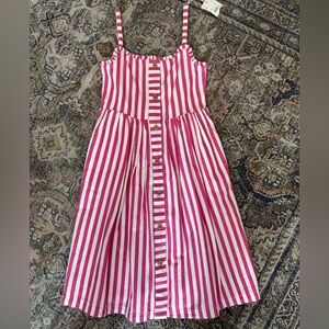 Mini Boden Pink and White Striped Kids Dress